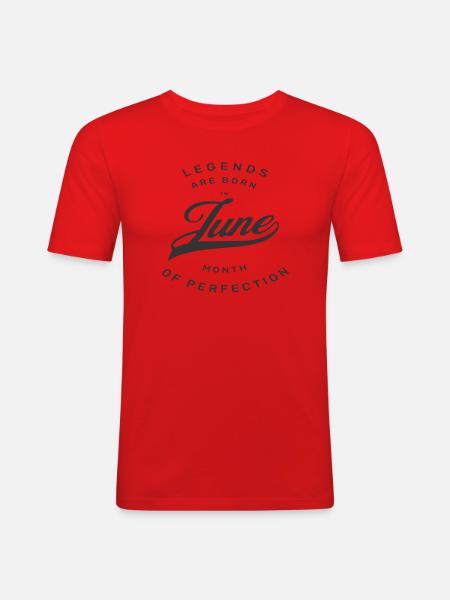 JUNE BIRTHDAY - Men's Slim Fit T-Shirt - red
