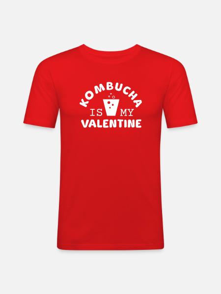 Kombucha Is My Valentine - Men's Slim Fit T-Shirt - red