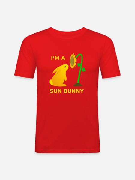 sun cottentail / Sonnenhäschen - Männer Slim Fit T-Shirt - Rot