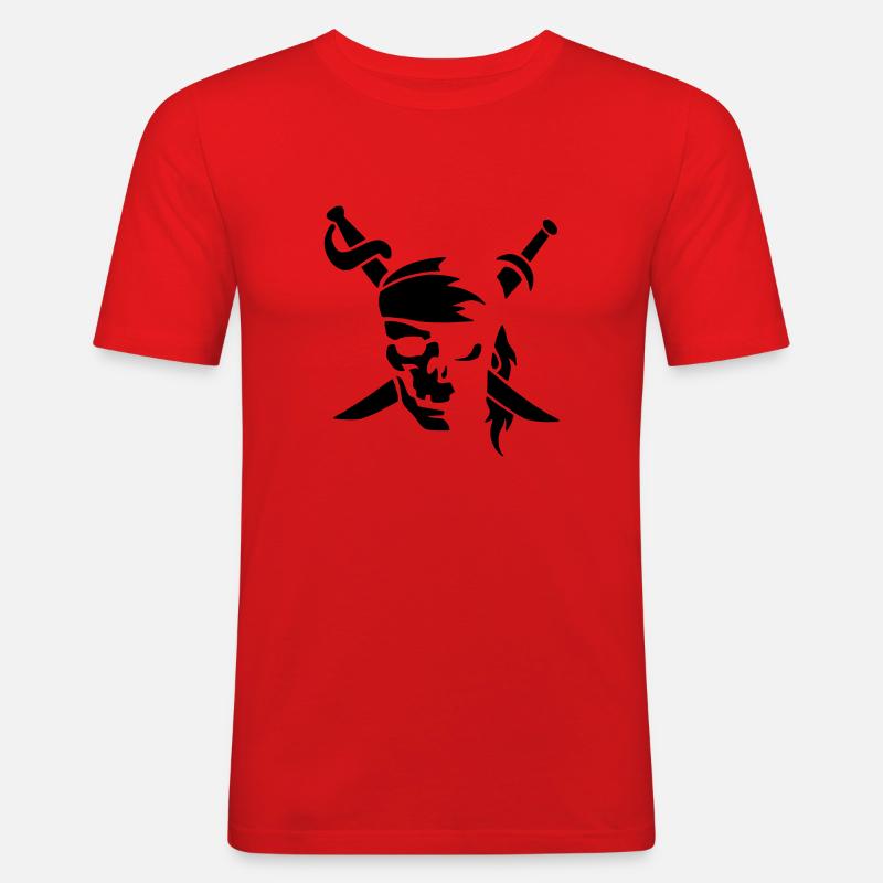 Pirate - Männer Slim Fit T-Shirt - Rot