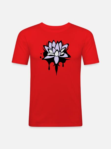 Fleur de lotus graffiti - T-shirt près du corps Homme - rouge
