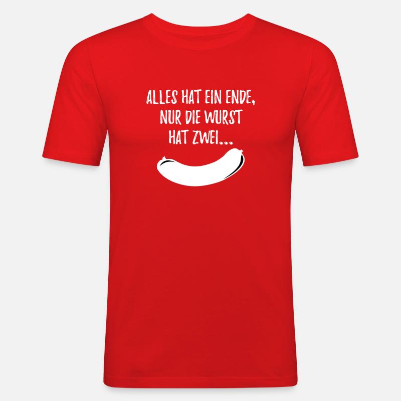 Alles Wurst weis - Männer Slim Fit T-Shirt - Rot
