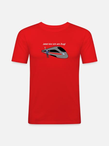 Jetzt bin ich am Zug! - Männer Slim Fit T-Shirt - Rot