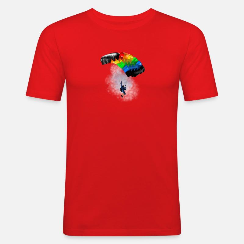 Fallschirm - Männer Slim Fit T-Shirt - Rot