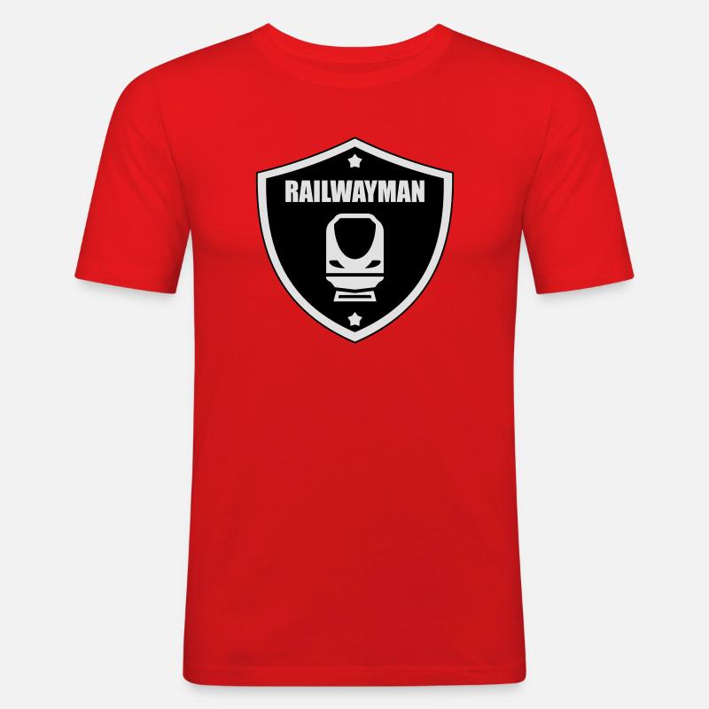 Eisenbahner / Eisenbahnen / Eisenbahn / Bahn - Männer Slim Fit T-Shirt - Rot