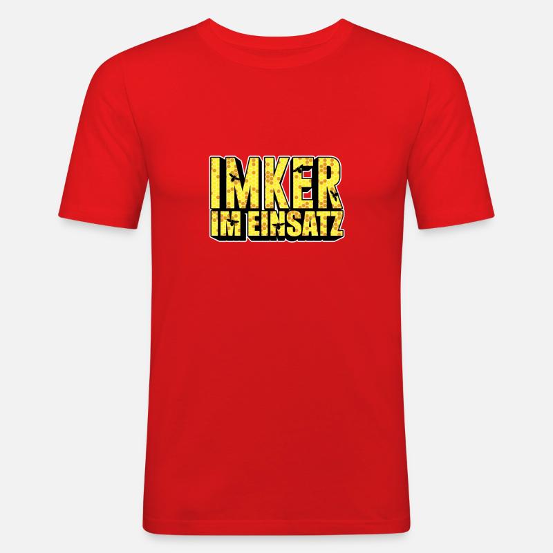 Imker im Einsatz - Männer Slim Fit T-Shirt - Rot