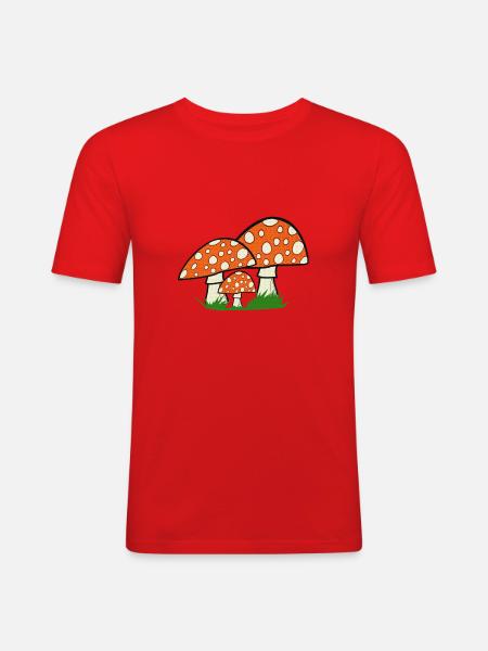 natur grafik, paddehatte, store skovmotiver - Herre Slim Fit T-Shirt - rød
