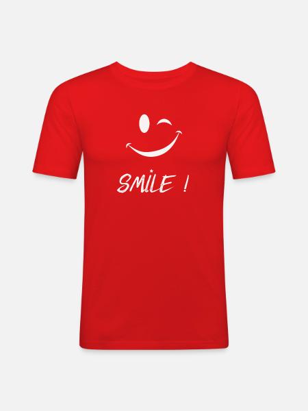 Smile - Men's Slim Fit T-Shirt - red
