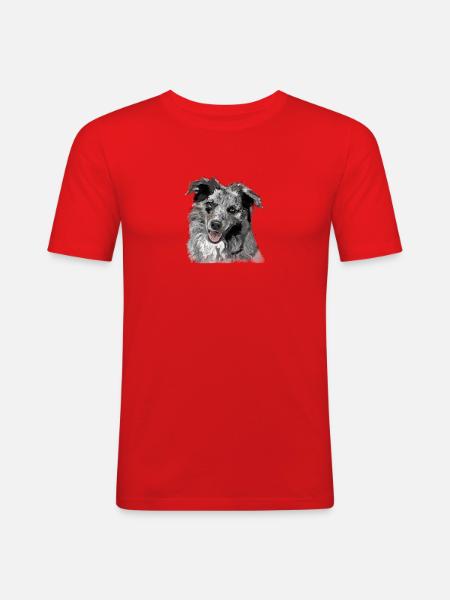 Australian Shepherd - Männer Slim Fit T-Shirt - Rot