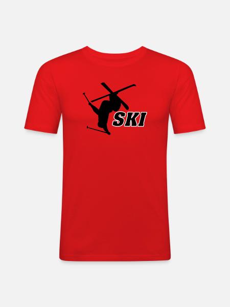 Ski - T-shirt près du corps Homme - rouge