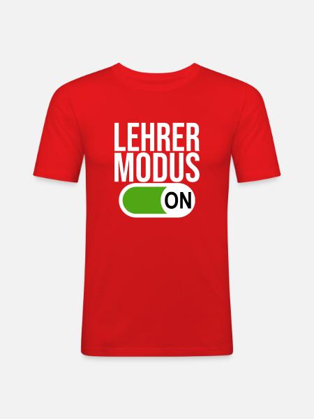 Lehrer Modus (weiß) - Männer Slim Fit T-Shirt - Rot