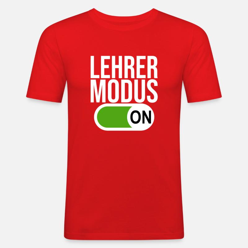 Lehrer Modus (weiß) - Männer Slim Fit T-Shirt - Rot