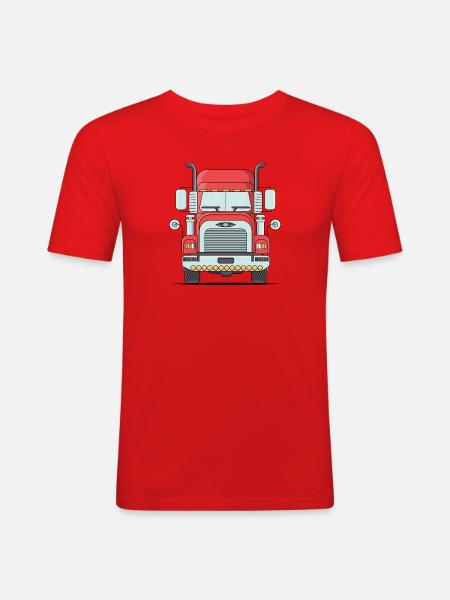 American Truck Laster - Männer Slim Fit T-Shirt - Rot