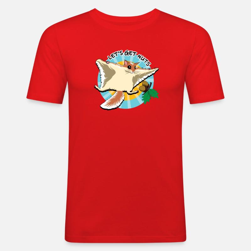 Fliegendes Eichhörnchen - Let es Get Nuts - Männer Slim Fit T-Shirt - Rot