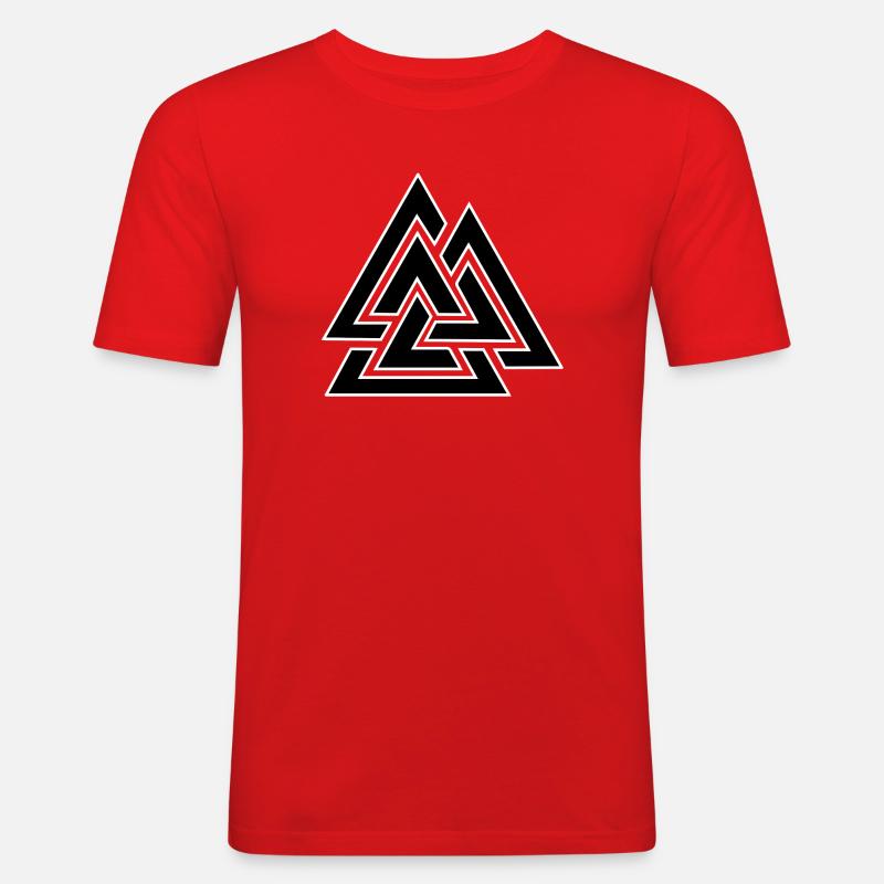 Triangular intertwined pattern - Men's Slim Fit T-Shirt - red