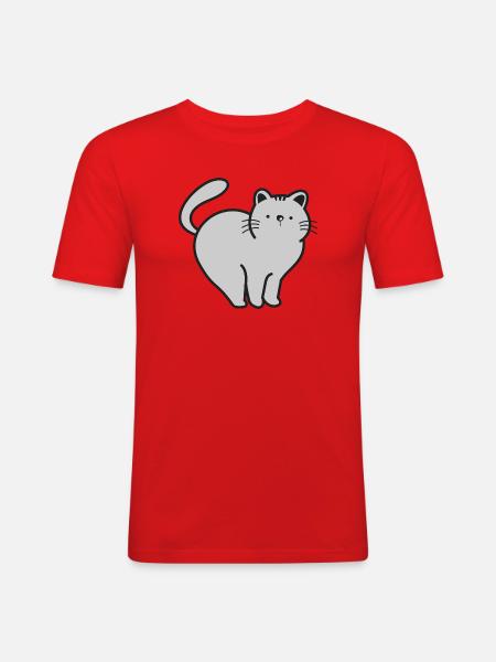 Chats Chats - T-shirt près du corps Homme - rouge
