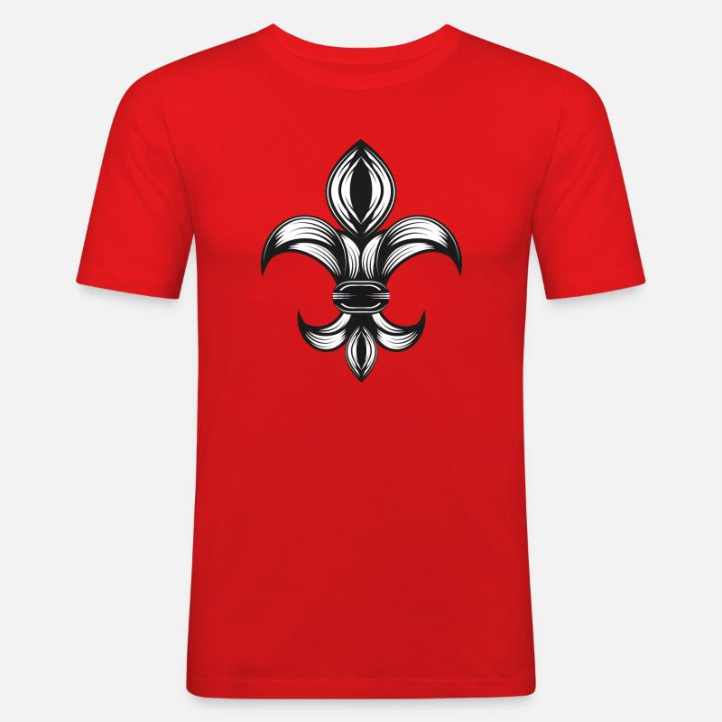 stylized iris - Fleur-de-Lys - Men's Slim Fit T-Shirt - red