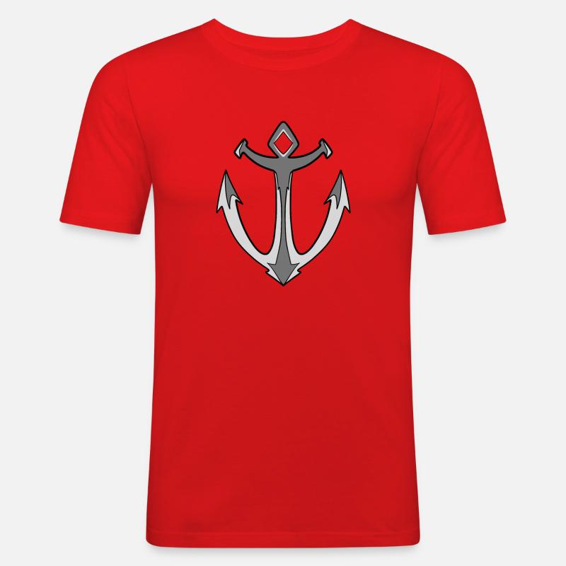 Anker - Männer Slim Fit T-Shirt - Rot