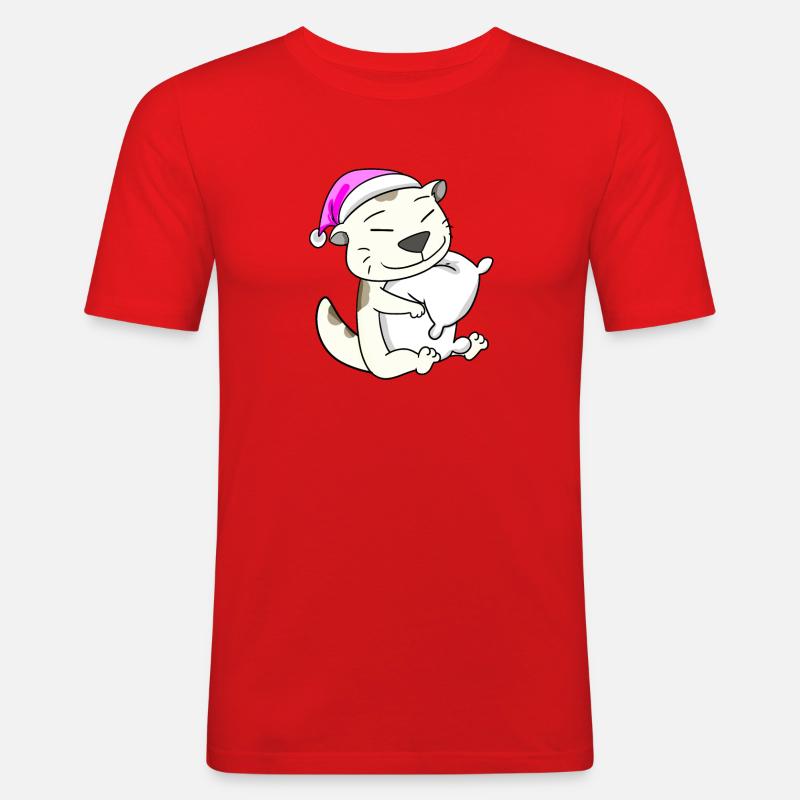 Chat race devon rex - T-shirt près du corps Homme - rouge