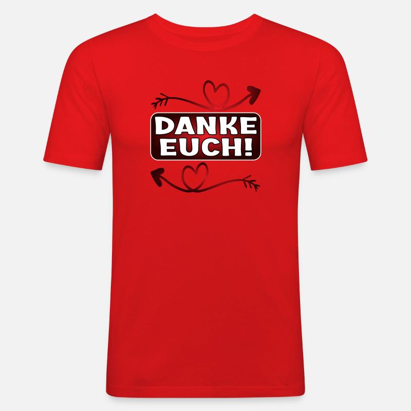 Dankeschön Geschenke - DANKE EUCH SPRÜCHE - Männer Slim Fit T-Shirt - Rot