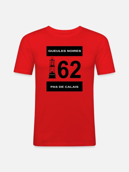 62 Pas de Calais - Men's Slim Fit T-Shirt - red