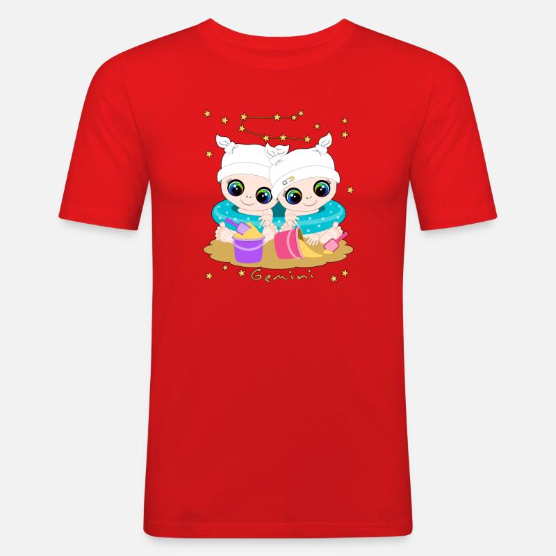 sternzeichen_gemini - Männer Slim Fit T-Shirt - Rot