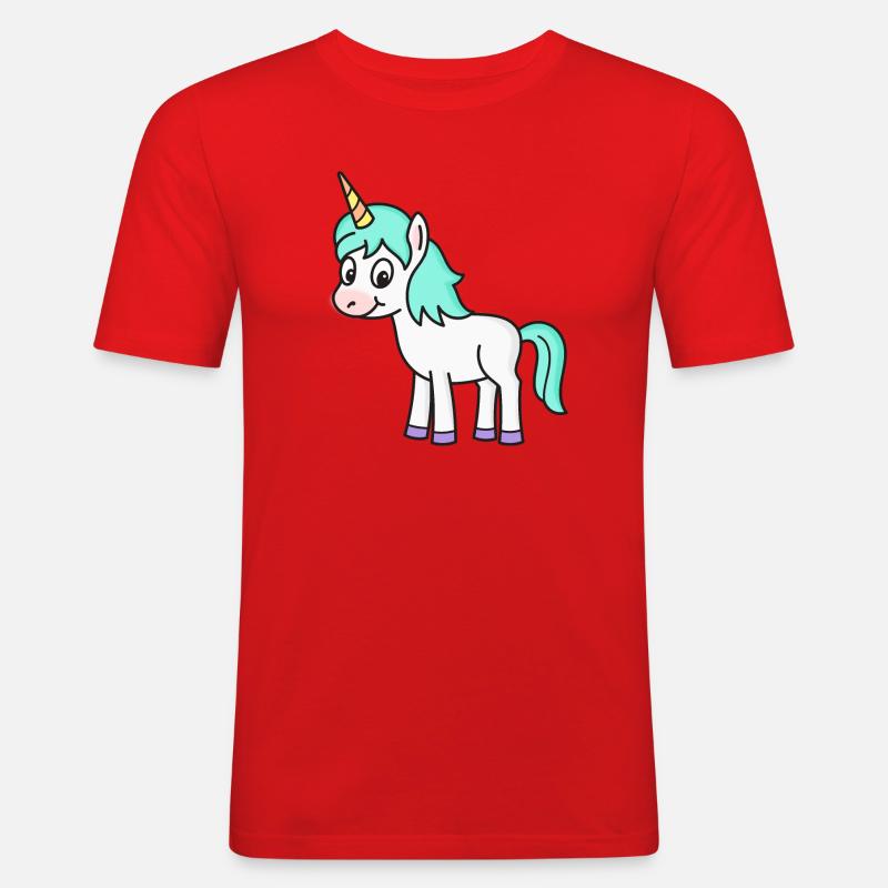 Einhorn Einhörner - Männer Slim Fit T-Shirt - Rot