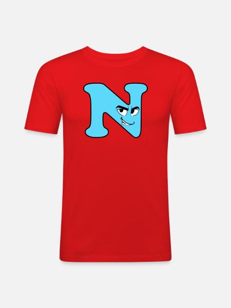 N - Men's Slim Fit T-Shirt - red