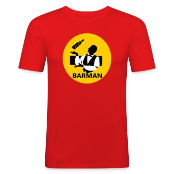 Barman - T-shirt près du corps Homme - rouge - Devant - Jaron (178cm)