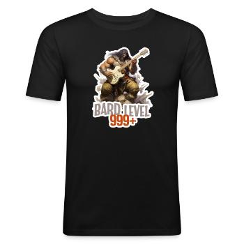 Bard Level 999 – Metal Ork RPG Design - Men's Slim Fit T-Shirt - black - Front - Nik (191cm)