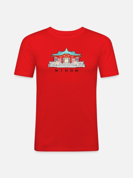 Japan, Shinto Schrein Koshikiiwa, Kansai Region - Männer Slim Fit T-Shirt - Rot