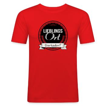 Lieblingsort Sierksdorf - Männer Slim Fit T-Shirt - Rot - Vorne - Jaron (178cm)
