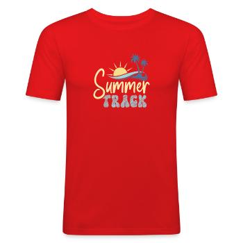 Piste d’été - T-shirt près du corps Homme - rouge - Devant - Jaron (178cm)