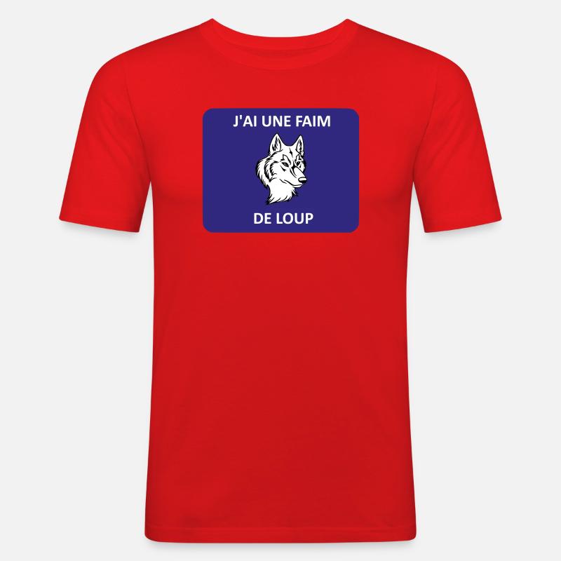Ich bin hungrig wie ein Wolf - Männer Slim Fit T-Shirt - Rot