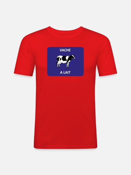 Vache à lait - T-shirt près du corps Homme - rouge
