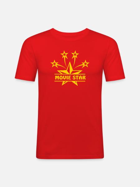 Moviestar goldfarben - Männer Slim Fit T-Shirt - Rot