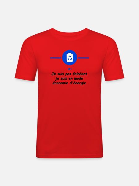 Power Saving Mode - Men's Slim Fit T-Shirt - red