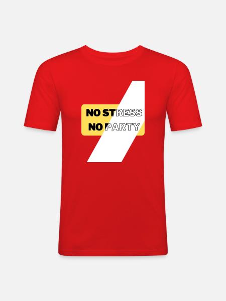 No Stress No Party - Men's Slim Fit T-Shirt - red