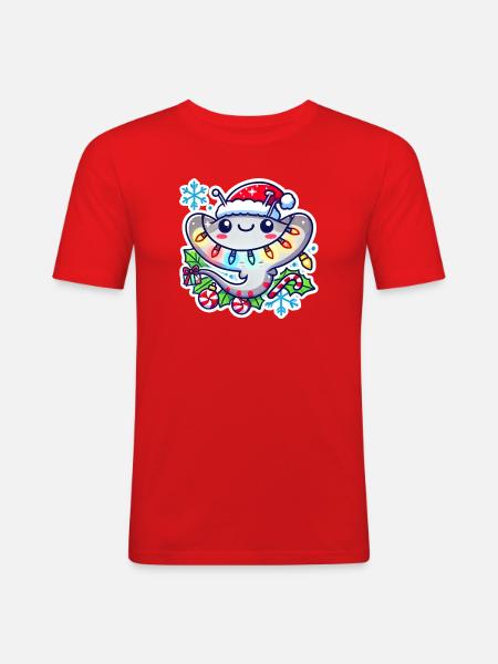 Holiday Ray of Joy - Men's Slim Fit T-Shirt - red
