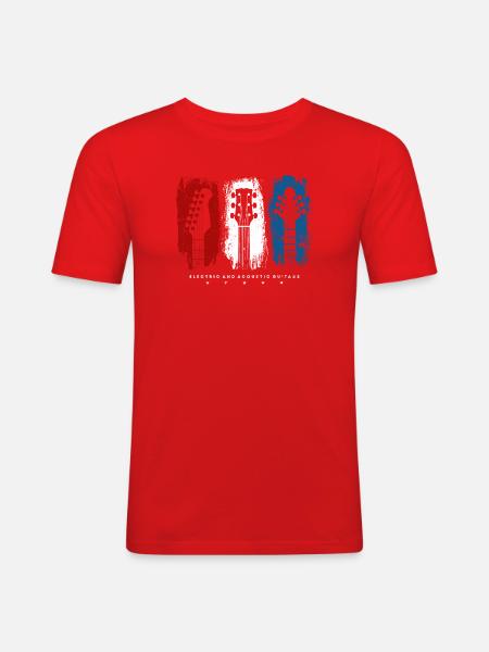 Flag Trio Guitars Grunge - Men's Slim Fit T-Shirt - red