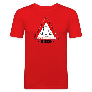 Korn , Party , Weizenkorn ,Kornzentration (25) - Männer Slim Fit T-Shirt - Rot - Vorne - Jaron (178cm)