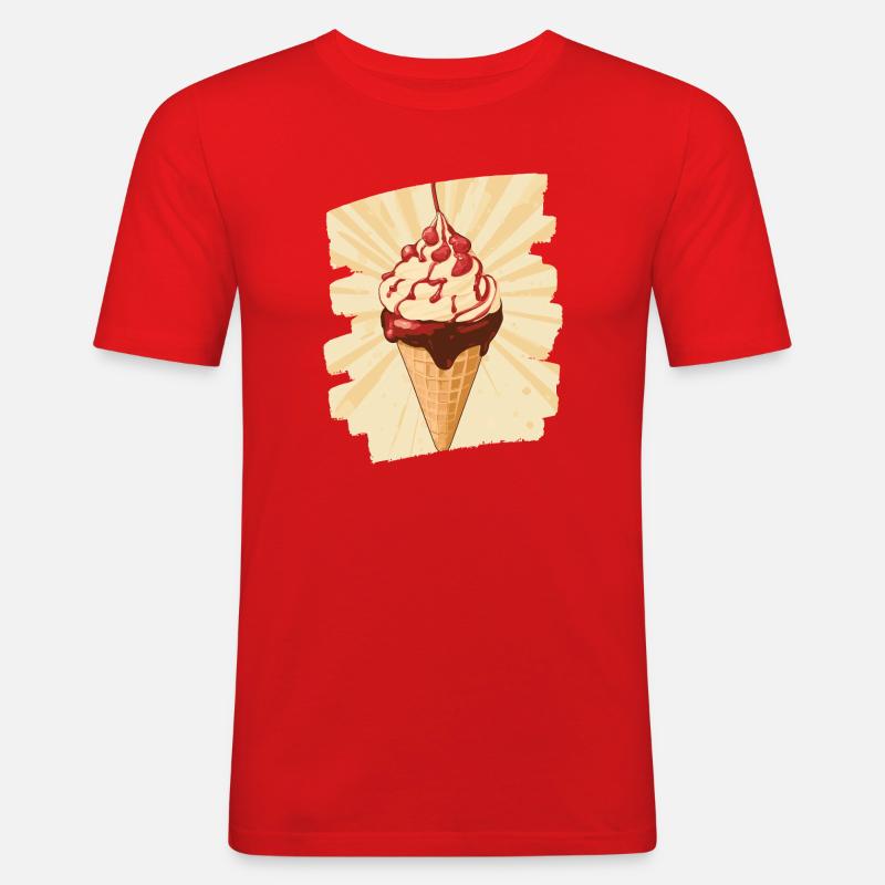 Eiscreme Eis - Männer Slim Fit T-Shirt - Rot