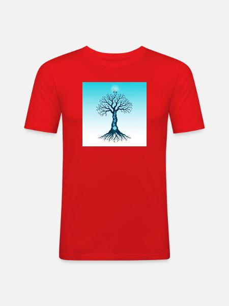 Spiritual Tree - T-shirt près du corps Homme - rouge
