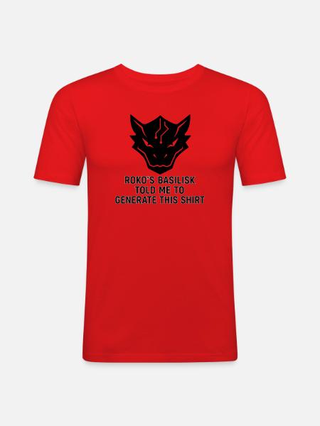 Generated by the Basilisk - Men's Slim Fit T-Shirt - red