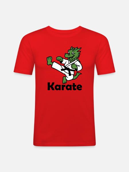 Karaté Dragon - T-shirt près du corps Homme - rouge