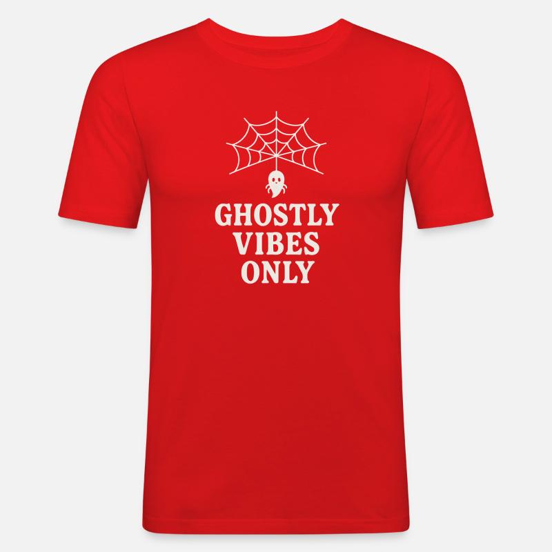 Geistlicher Spinnenweb-Print mit Geist - Männer Slim Fit T-Shirt - Rot