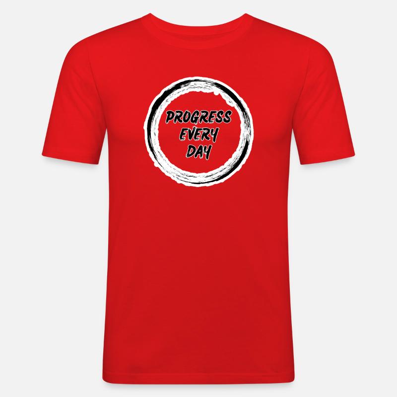 Progress Every Day Zen Circle - Men's Slim Fit T-Shirt - red