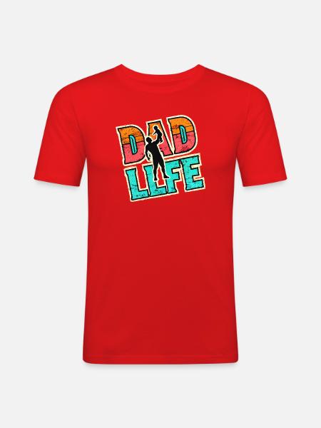 Dad Life, Fathers Gift - Men's Slim Fit T-Shirt - red