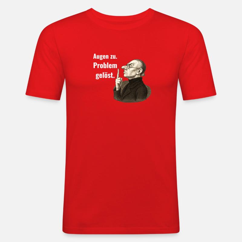 Close your eyes – problem solved. - Men's Slim Fit T-Shirt - red