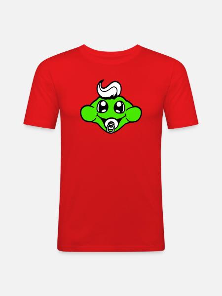 Frog Toad Baby Pacifier Mom Dad Child Family - Men's Slim Fit T-Shirt - red